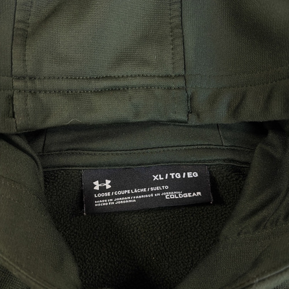 Under Armour Hoodie Mens XL Green ColdGear Loose Fit Graphic Pullover Sweatshirt - Picture 3 of 7